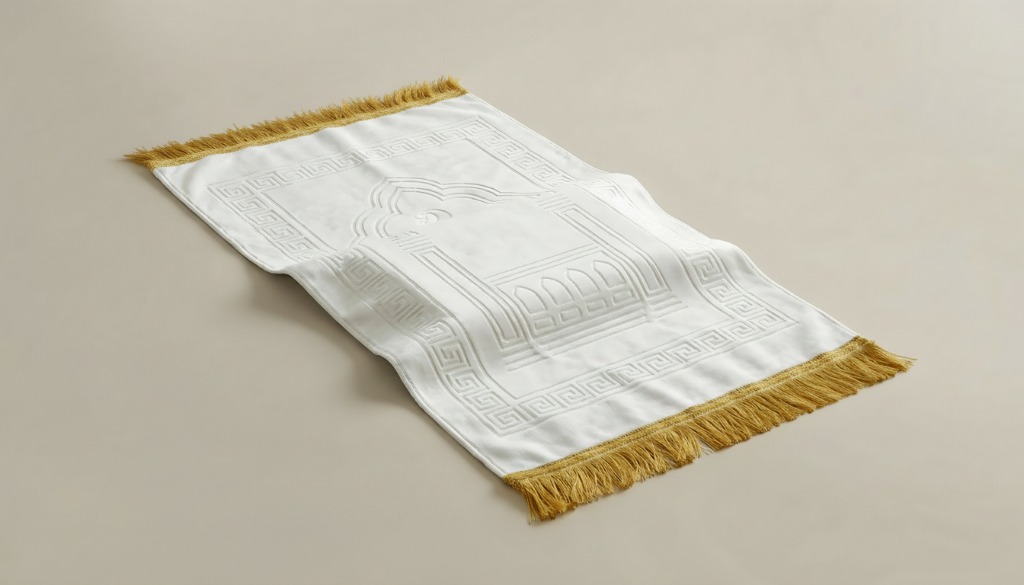 Tapis de Prière Épais et Confortable Blanc – Al-Abyad – Protection des Genoux - Vue 1